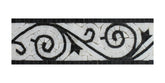 Nero Marquina - Thassos White Polished Marble Art Border 4x12